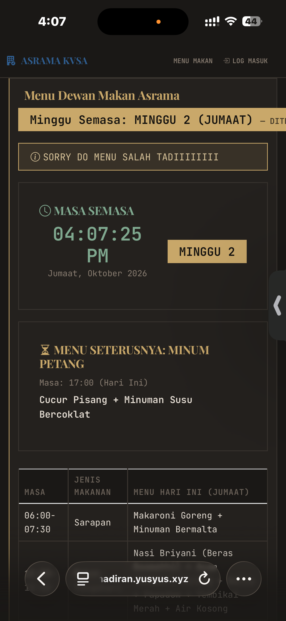 MENU DM KVSA